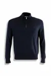 Calvin Klein Wool Crewneck Sweater Featuring Ribbed Cuffs And Hem In Blue