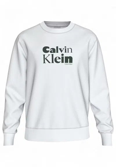 Calvin Klein Men's Sweatshirt  Lv04ld242g ♪ In White