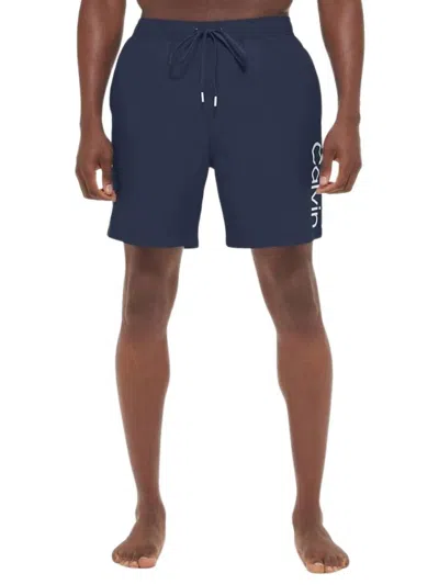 Calvin Klein Men's Swim Trunk In Navy In Blue