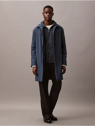 Calvin Klein Men's Tech Car Coat In Blue