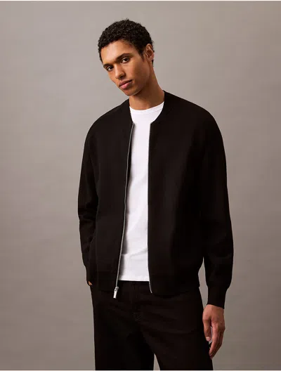 Calvin Klein Men's Tech Knit Bomber Jacket In Black