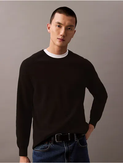 Calvin Klein Men's Tech Knit Crewneck Sweater In Black