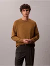 Calvin Klein Men's Tech Knit Crewneck Sweater In Brown