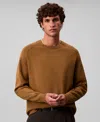Calvin Klein Men's Tech Knit Crewneck Sweater In Brown