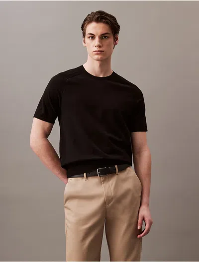 Calvin Klein Men's Classic Cashmere Crewneck Sweater In Black Beauty