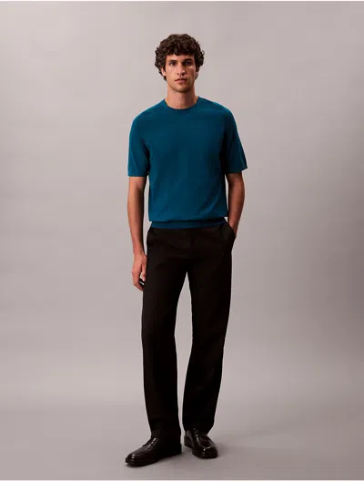 Calvin Klein Men's Tech Knit Crewneck Sweater T-shirt In Green