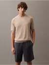 Calvin Klein Men's Tech Knit Crewneck Sweater T-shirt In Vintage Khaki