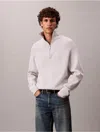 Calvin Klein Men's Tech Knit Mock Neck Sweater In White