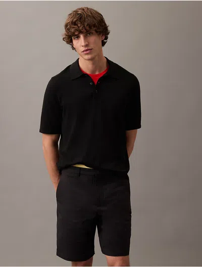 Calvin Klein Men's Tech Knit Polo Shirt In Black Beauty