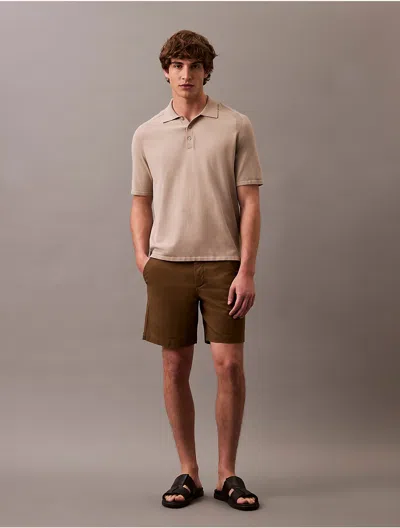 Calvin Klein Men's Tech Knit Polo Shirt In Brown