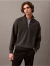 Calvin Klein Men's Tech Knit Quarter Zip Sweater In Gunmetal Heather