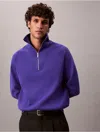 Calvin Klein Men's Tech Knit Quarter Zip Sweater In Purple