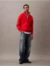 Calvin Klein Men's Tech Knit Quarter Zip Sweater In Red Alert