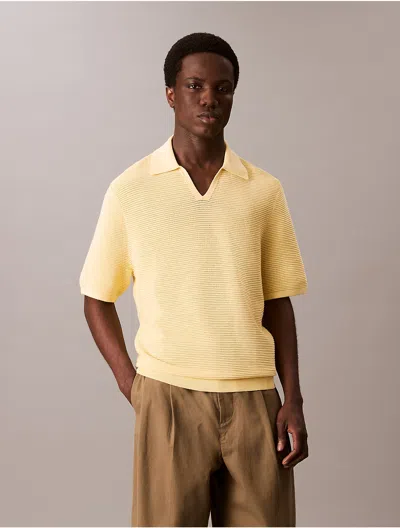 Calvin Klein Men's Tech Knit Sweater Polo Shirt In Pink
