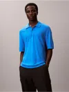 Calvin Klein Men's Tech Knit Sweater Polo Shirt In Blue