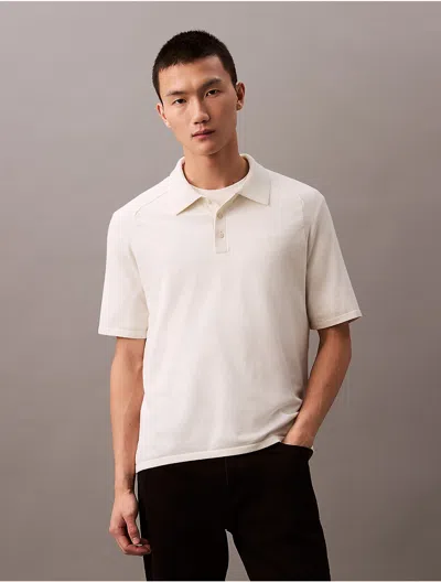 Calvin Klein Men's Tech Knit Sweater Polo Shirt In Gray