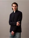 Calvin Klein Men's Tech Pique Quarter Zip Mock Neck Top