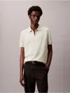 Calvin Klein Men's Tech Pique Zip Polo Shirt In Neutral
