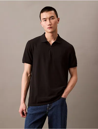 CALVIN KLEIN MEN'S TECH PIQUE ZIP POLO SHIRT