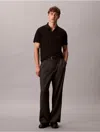 Calvin Klein Men's Tech Pique Zip Polo Shirt In Black