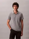 Calvin Klein Men's Tech Pique Zip Polo Shirt In Gray