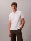 Calvin Klein Men's Tech Pique Zip Polo Shirt In White