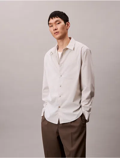 Calvin Klein Men's Tech Poplin Button-down Shirt In Gray