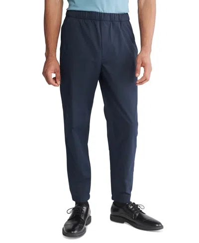 Calvin Klein Men's Tech Slim-fit Solid Drawstring Pants In Dark Sapphire
