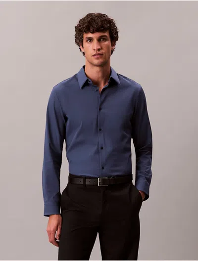 Calvin Klein Men's Tech Stretch Slim Button-down Shirt In Blue