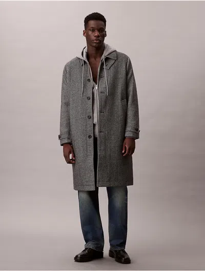 Calvin Klein Men's Tech Wool Blend Tailored Coat In Gray