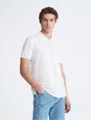 Calvin Klein Polo Smooth Cotton Logo Placked Polo In White