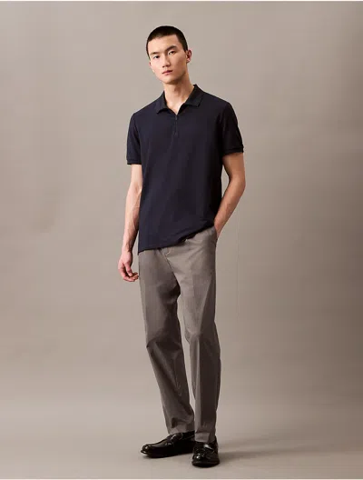 Calvin Klein Men's Tech Zip Polo Shirt In Dark Sapphire