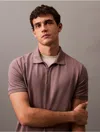Calvin Klein Men's Tech Zip Polo Shirt In Plum Truffle