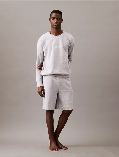 Calvin Klein Men's Terry Lounge Sleep Shorts In Gray