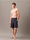 Calvin Klein Rubberised-logo Shorts In Black