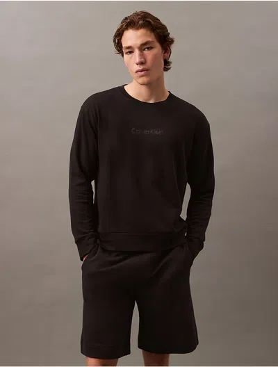 Calvin Klein Men's Terry Lounge Sweatshirt In Black