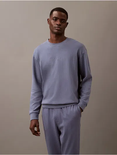 Calvin Klein Men's Terry Lounge Sweatshirt In Gray