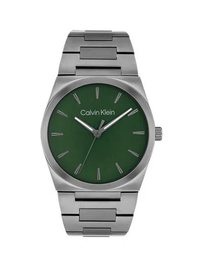 Calvin Klein Men's Textured Dial Integrated Bracelet Watch In Multi