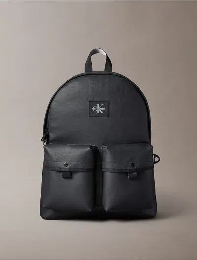Calvin Klein Men's Textured Mix Flap Backpack In Black