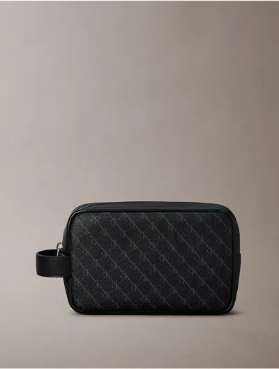 Calvin Klein Men's Textured Monogram Dopp Kit In Yellow