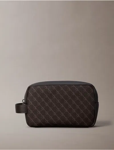 Calvin Klein Men's Textured Monogram Dopp Kit In Red