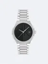 Calvin Klein Men's Textured Monogram Logo Dial Silicone Strap Watch