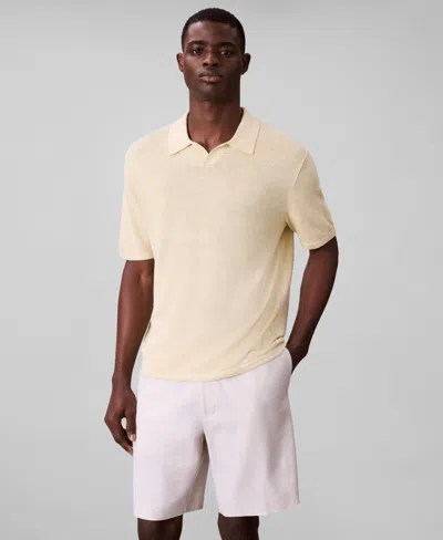 Calvin Klein Men's Textured Pullover Open-collar Polo Shirt In Brown