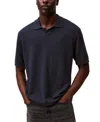 Calvin Klein Men's Textured Pullover Open-collar Polo Shirt In Carbon