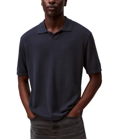 Calvin Klein Men's Textured Pullover Open-collar Polo Shirt In Carbon