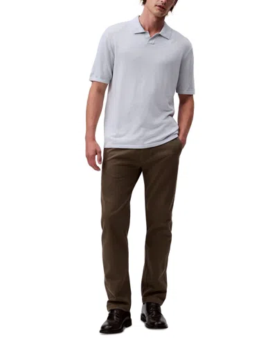 Calvin Klein Men's Textured Pullover Open-collar Polo Shirt In Gray Dawn