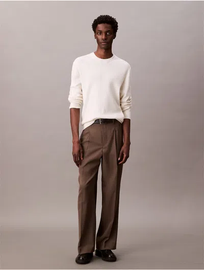 Calvin Klein Men's Textured Relaxed Sweater In White