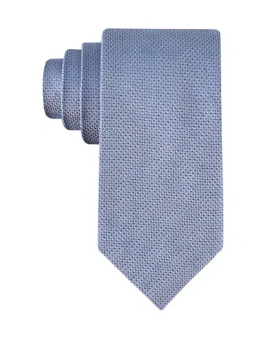 Calvin Klein Men's Textured Solid Silk & Linen Blend Tie In Blue