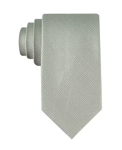 Calvin Klein Men's Textured Solid Silk & Linen Blend Tie In Green