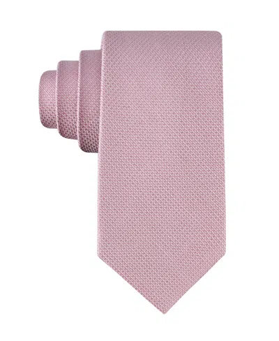 Calvin Klein Men's Textured Solid Silk & Linen Blend Tie In Pink
